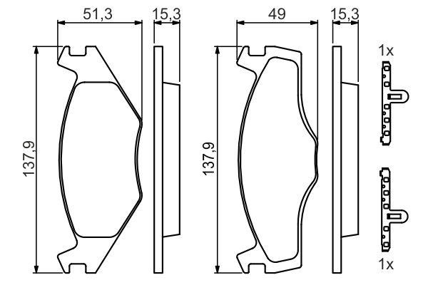 Brake Pad Set, disc brake - 0 986 468 871 BOSCH
