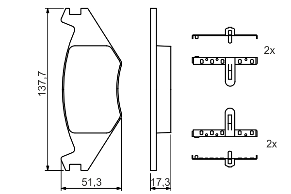 Brake Pad Set, disc brake - 0 986 468 890 BOSCH