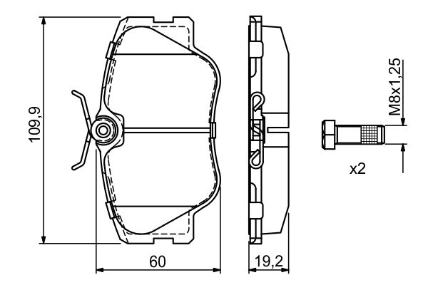 Brake Pad Set, disc brake - 0 986 469 410 BOSCH