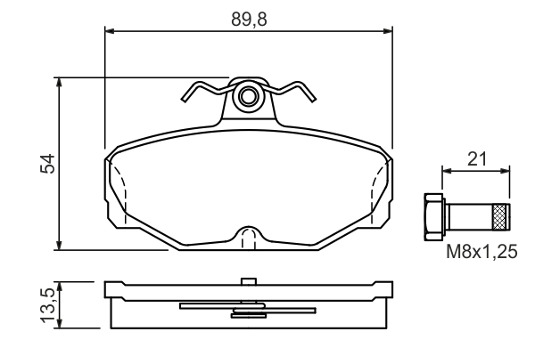 Brake Pad Set, disc brake - 0 986 469 810 BOSCH