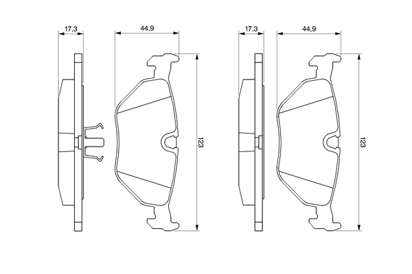 Brake Pad Set, disc brake - 0 986 469 960 BOSCH