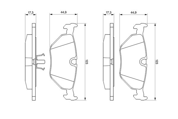 Brake Pad Set, disc brake - 0 986 469 960 BOSCH
