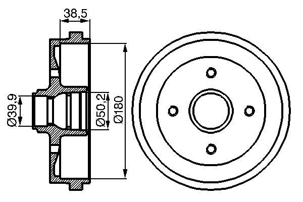 Brake Drum - 0 986 477 002 BOSCH