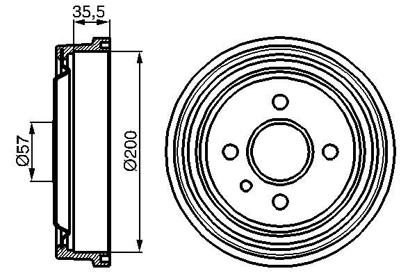 Brake Drum - 0 986 477 021 BOSCH