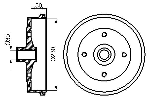 Brake Drum - 0 986 477 030 BOSCH