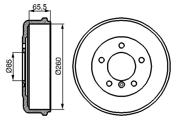 Brake Drum - 0 986 477 038 BOSCH
