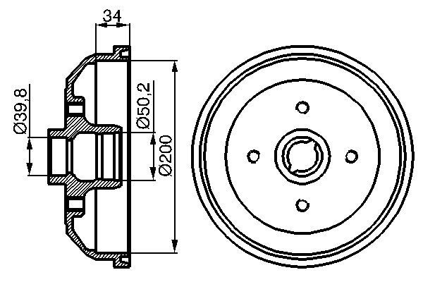 Brake Drum - 0 986 477 040 BOSCH