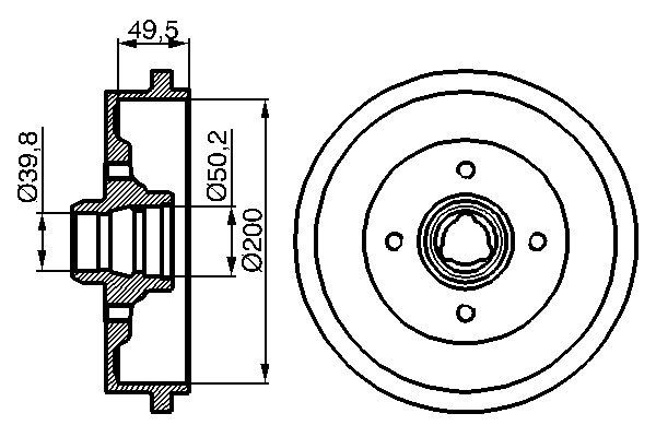 Brake Drum - 0 986 477 041 BOSCH