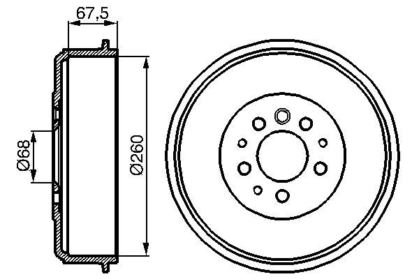 Brake Drum - 0 986 477 046 BOSCH
