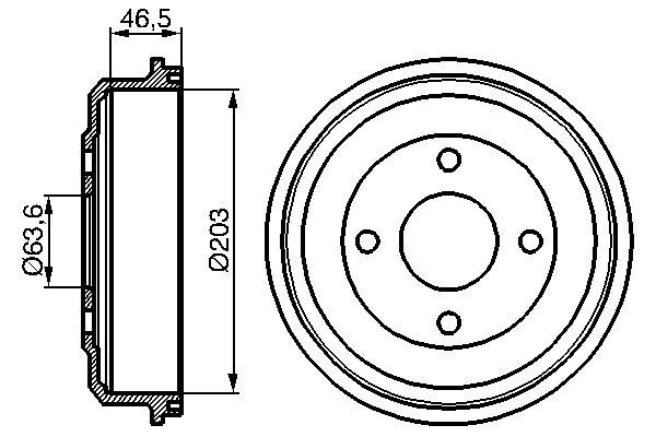 Brake Drum - 0 986 477 054 BOSCH