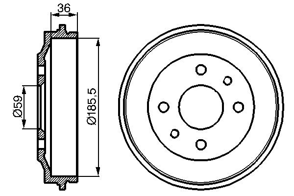stabdžių būgnas - 0 986 477 055 BOSCH