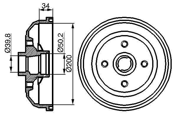 Bremstrommel - 0 986 477 056 BOSCH