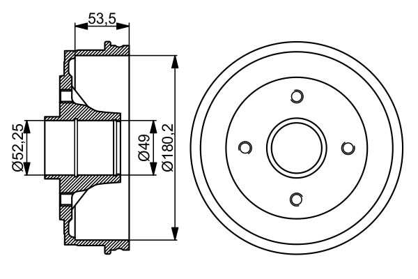 Brake Drum - 0 986 477 061 BOSCH