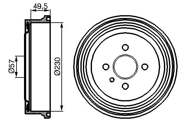 Brake Drum - 0 986 477 100 BOSCH