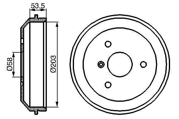 Brake Drum - 0 986 477 103 BOSCH