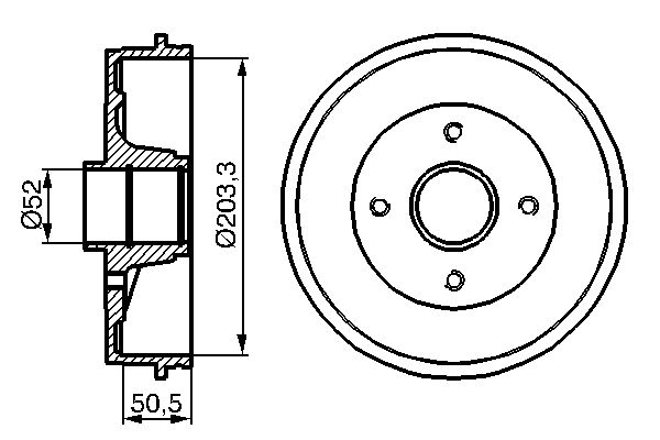 Brake Drum - 0 986 477 120 BOSCH