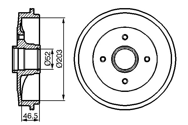 Brake Drum - 0 986 477 124 BOSCH