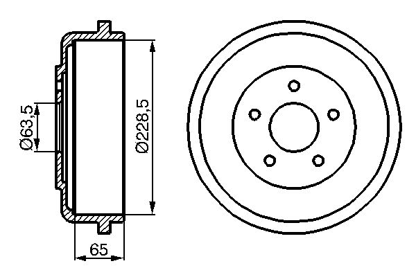 Brake Drum - 0 986 477 129 BOSCH