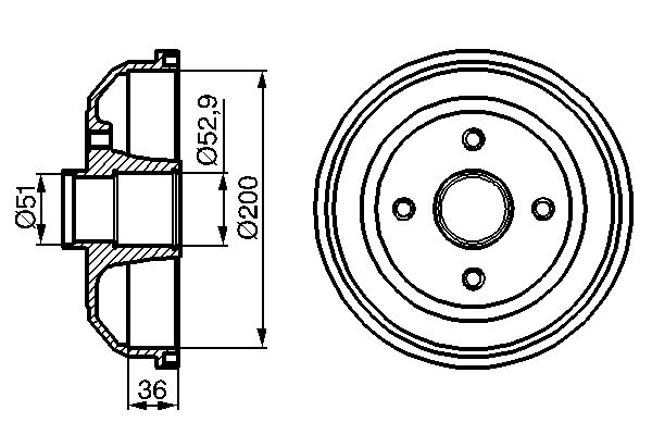 Bremstrommel - 0 986 477 134 BOSCH