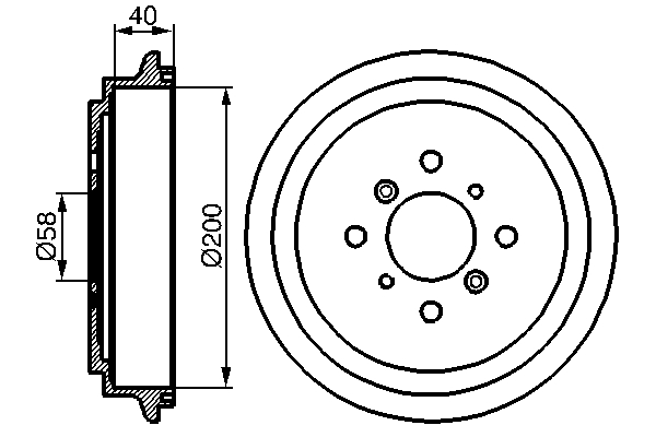 stabdžių būgnas - 0 986 477 141 BOSCH