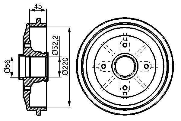 Brake Drum - 0 986 477 151 BOSCH