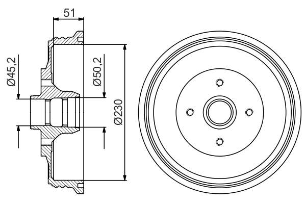 Brake Drum - 0 986 477 178 BOSCH