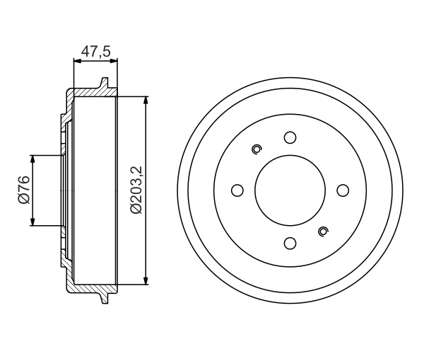 Brake Drum - 0 986 477 180 BOSCH