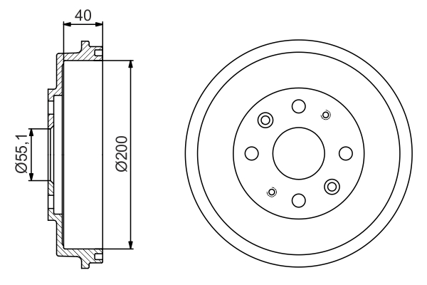 Brake Drum - 0 986 477 191 BOSCH