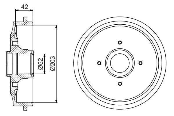 Brake Drum - 0 986 477 201 BOSCH