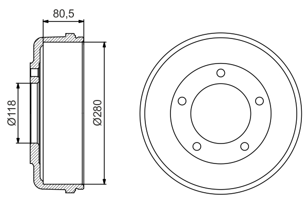 Brake Drum - 0 986 477 203 BOSCH