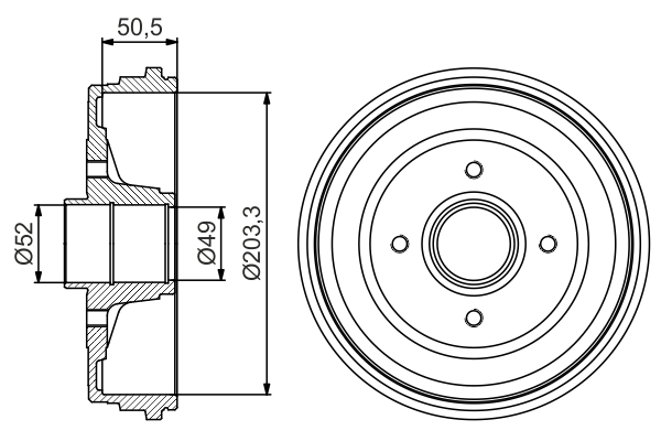 stabdžių būgnas - 0 986 477 205 BOSCH