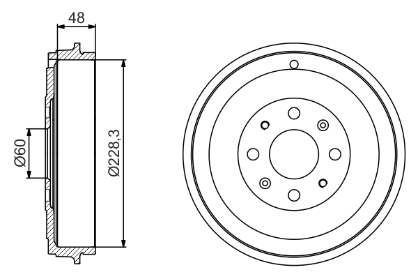 Brake Drum - 0 986 477 208 BOSCH