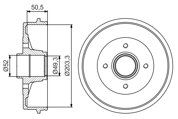 stabdžių būgnas - 0 986 477 210 BOSCH