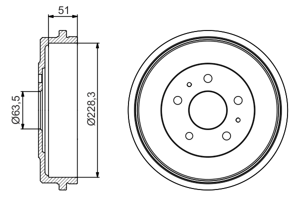 stabdžių būgnas - 0 986 477 219 BOSCH