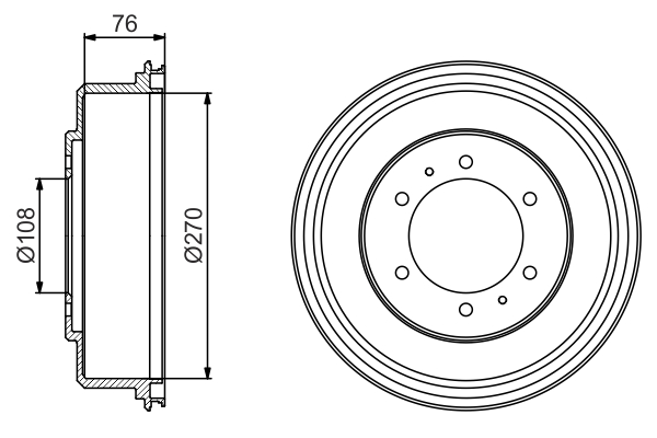 Brake Drum - 0 986 477 233 BOSCH
