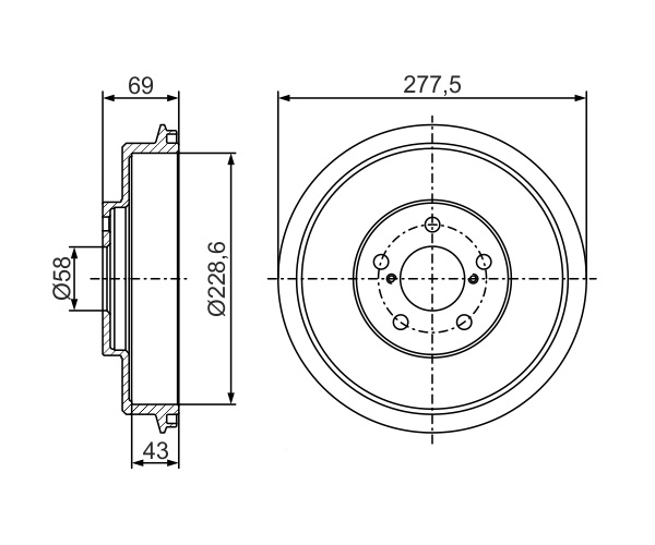 Brake Drum - 0 986 477 279 BOSCH