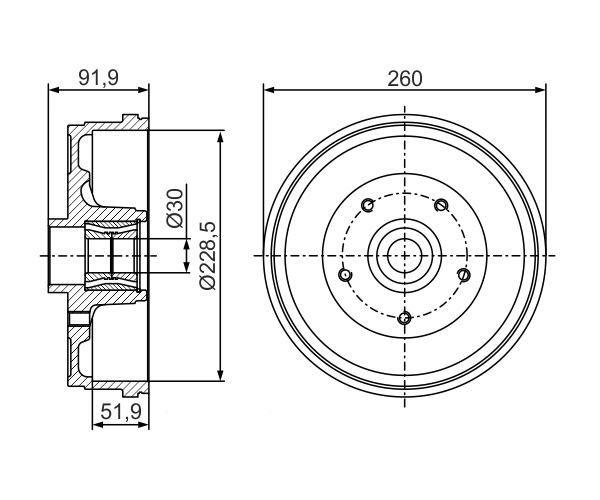 Brake Drum - 0 986 477 283 BOSCH
