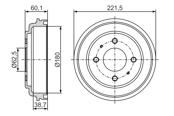 Brake Drum - 0 986 477 284 BOSCH