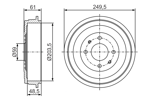Brake Drum - 0 986 477 286 BOSCH