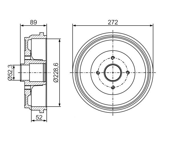 Brake Drum - 0 986 477 287 BOSCH