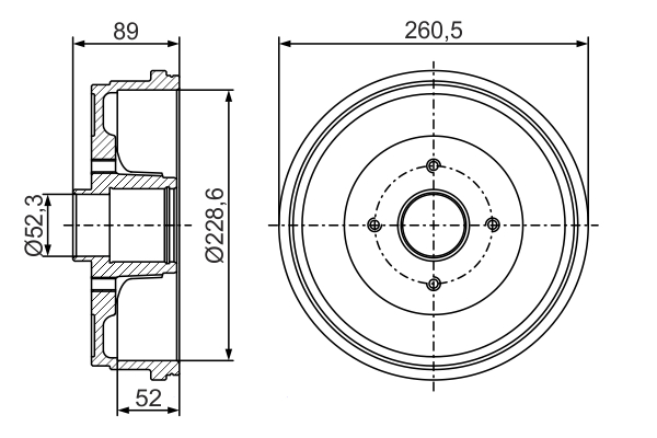 Tamburo freno - 0 986 477 288 BOSCH