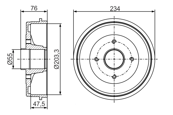 Brake Drum - 0 986 477 290 BOSCH