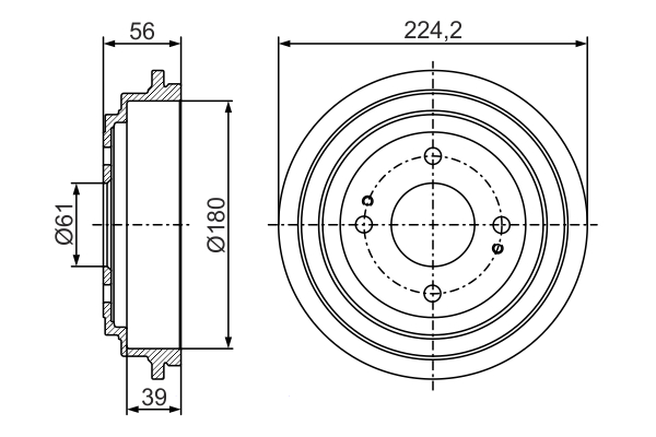 stabdžių būgnas - 0 986 477 306 BOSCH