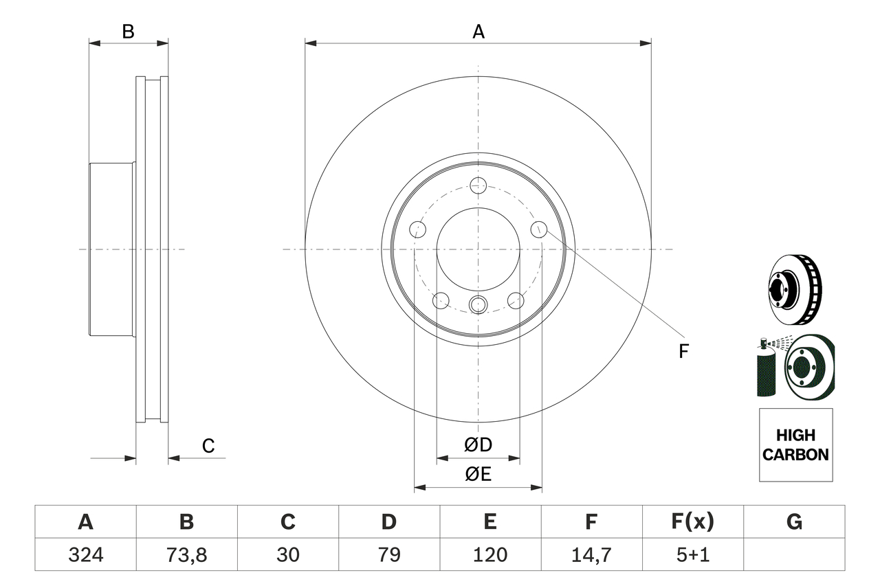 Brake Disc - 0 986 478 024 BOSCH
