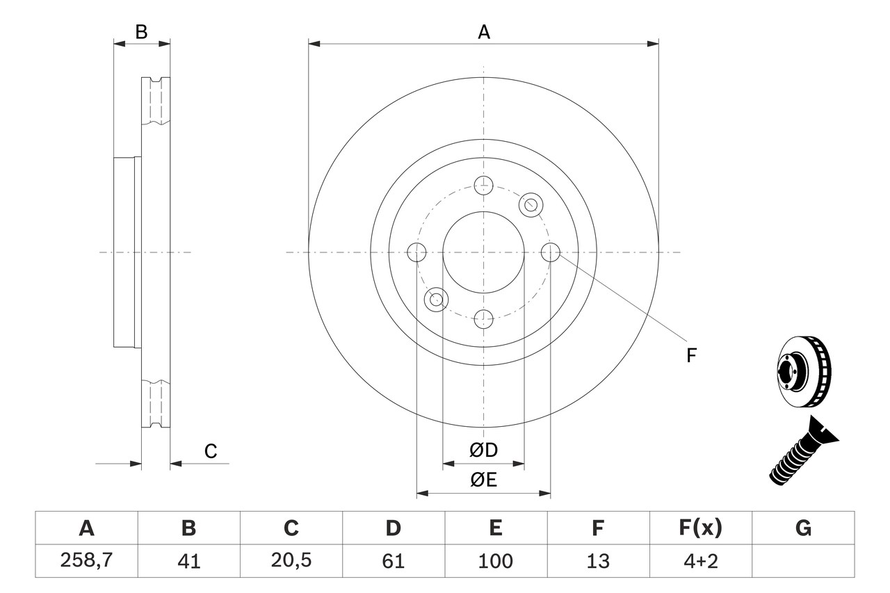Brake Disc - 0 986 478 124 BOSCH