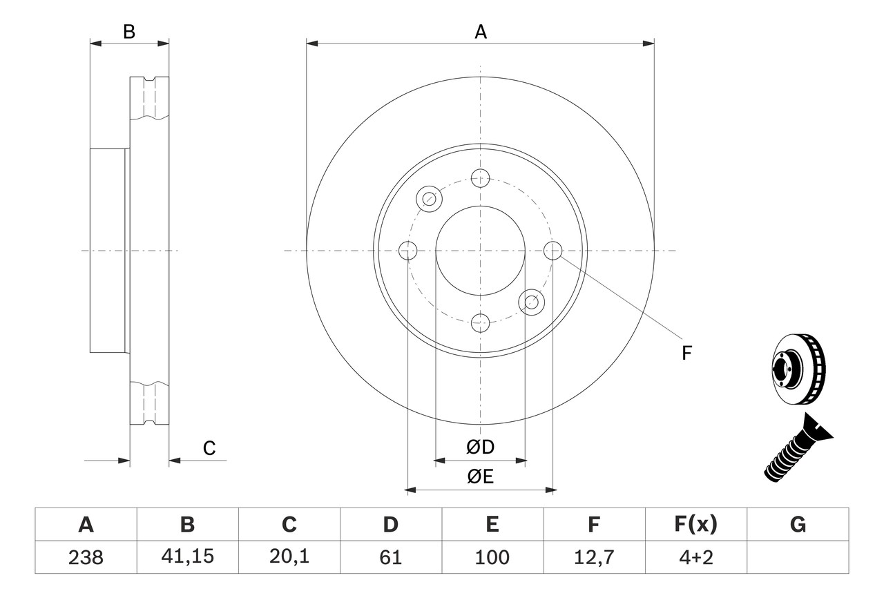 Brake Disc - 0 986 478 276 BOSCH
