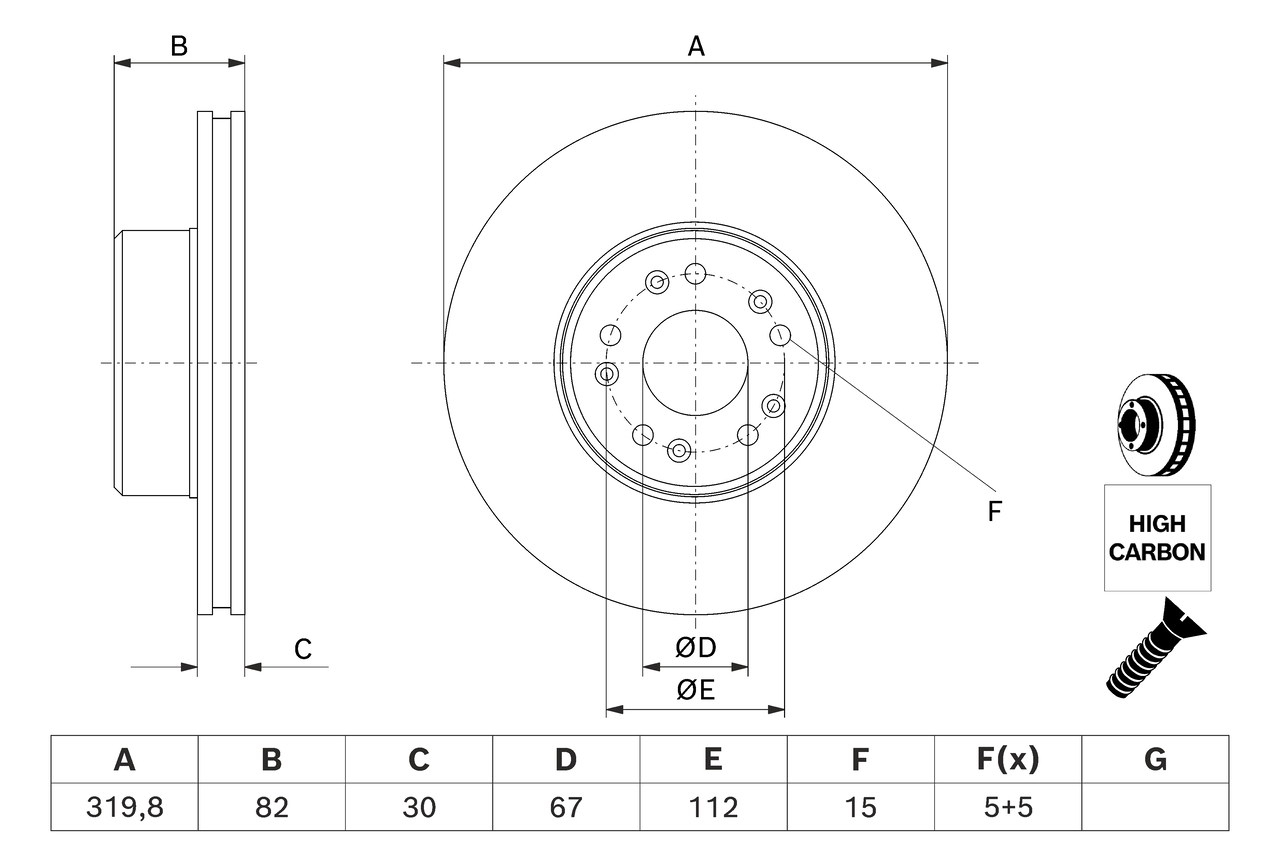 Brake Disc - 0 986 478 327 BOSCH