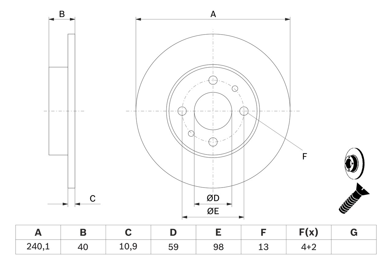 Brake Disc - 0 986 478 342 BOSCH