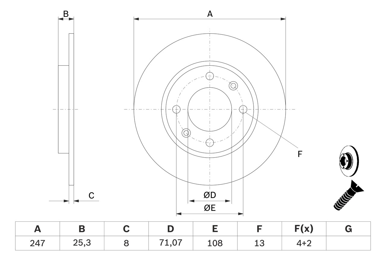 Brake Disc - 0 986 478 464 BOSCH