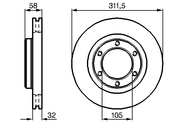 Brake Disc - 0 986 478 580 BOSCH